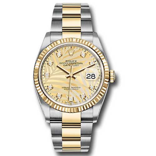 Rolex Datejust 36mm - Steel and Gold Yellow Gold - Fluted Bezel - Jubilee