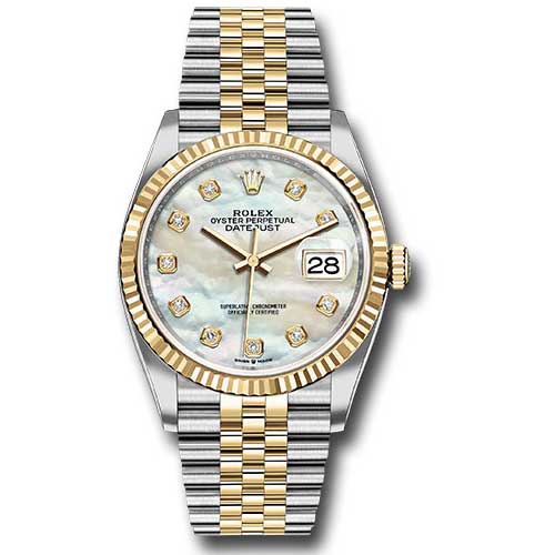 Rolex Datejust 36mm - Steel and Gold Yellow Gold - Fluted Bezel - Jubilee