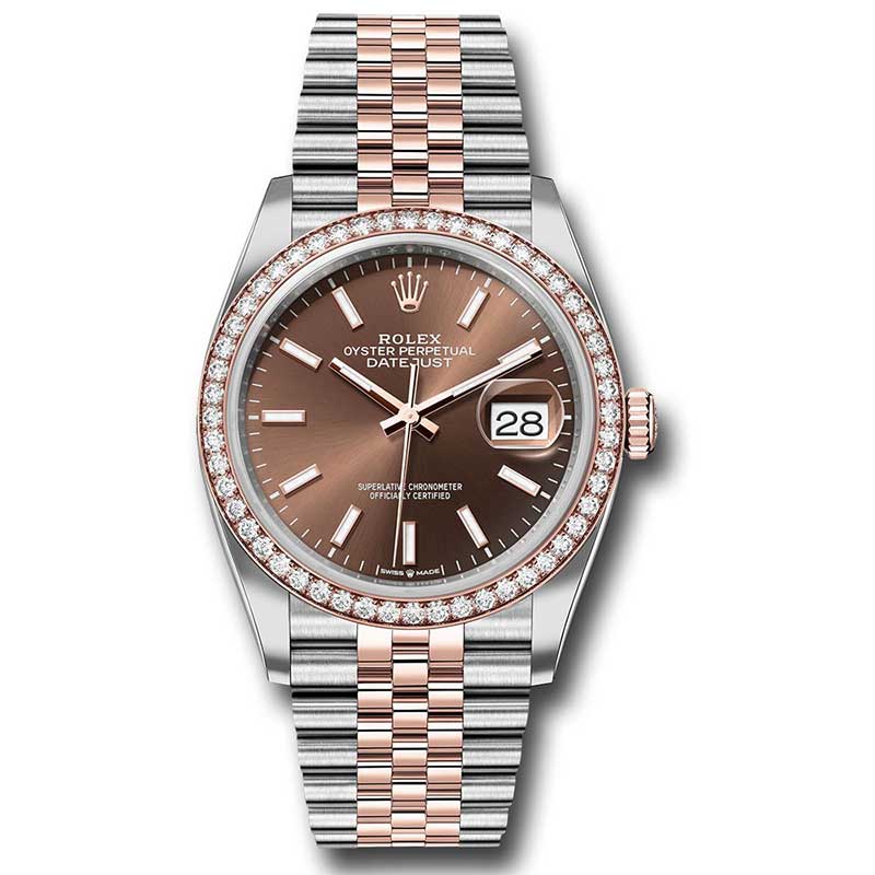 Rolex Datejust 36mm - Steel and Rose Gold - Diamond Bezel - Jubilee