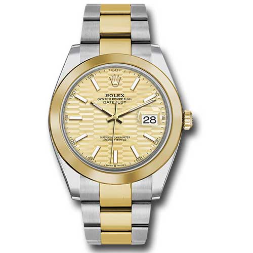 Rolex Datejust 41 Steel and Yellow Gold - Smooth Bezel - Oyster