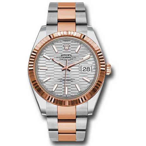 Rolex Datejust 41 Steel and Pink Gold - Fluted Bezel - Oyster