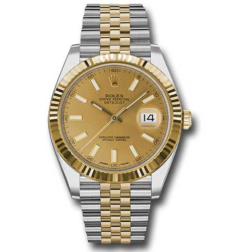 Rolex Datejust 41 Steel and Yellow Gold - Fluted Bezel - Jubilee