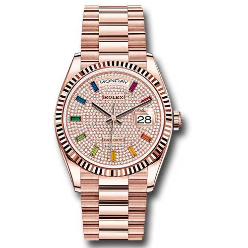 Rolex Everose Gold - Fluted Bezel - President