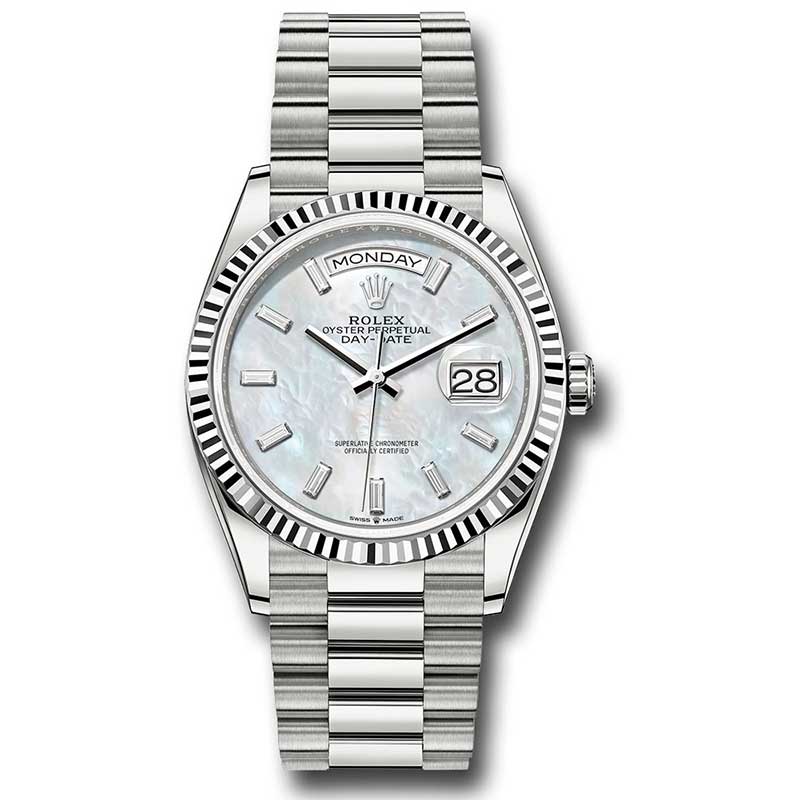 Rolex White Gold - Fluted Bezel - President