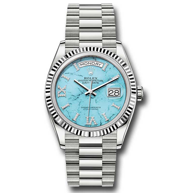 Rolex White Gold - Fluted Bezel - President