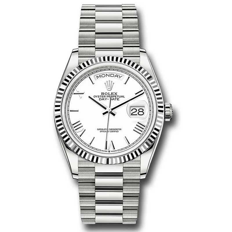 Rolex White Gold - Fluted Bezel - President