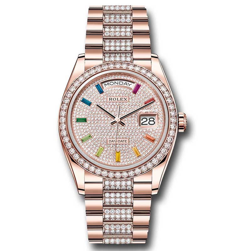 Rolex Everose Gold - 52 Diamond Bezel - Diamond President