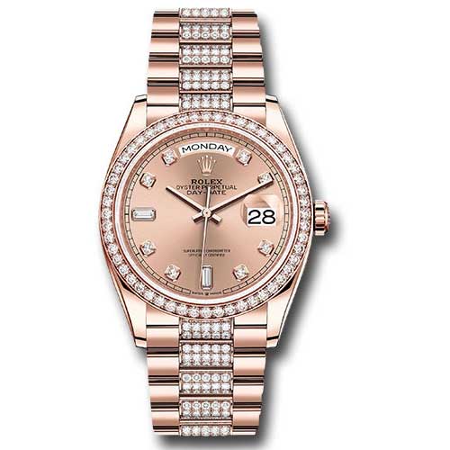 Rolex Everose Gold - 52 Diamond Bezel - Diamond President