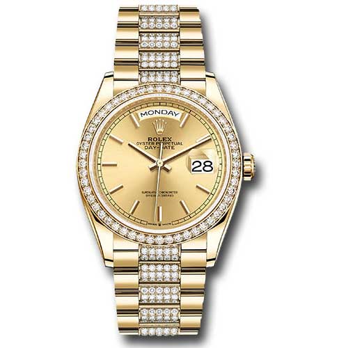 Rolex Day-Date President Yellow Gold - 52 Dia Bezel - Diamond President