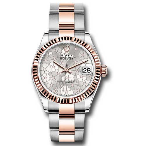 Rolex Datejust 31mm - Steel and Gold Pink Gold - Fluted Bezel - Oyster