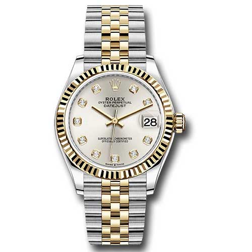 Rolex Datejust 31mm Steel and Gold Yellow Gold Fluted Bezel