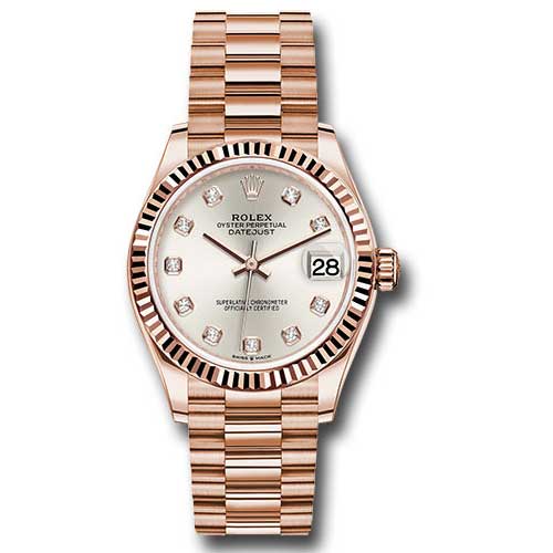 Rolex Datejust 31mm - Gold President - Pink Gold - Fluted Bezel - President