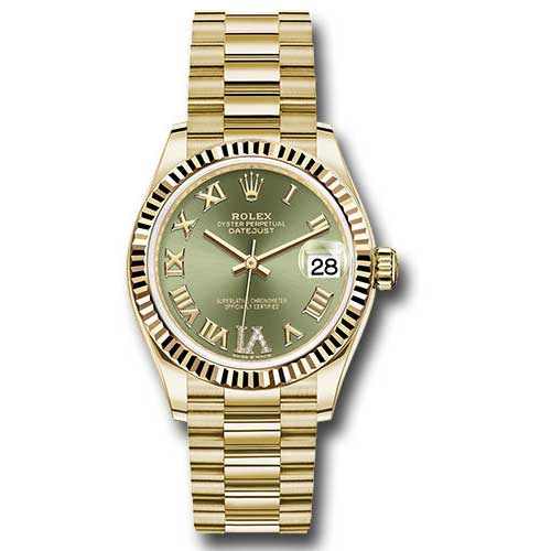 Rolex Datejust 31mm - Gold President Yellow Gold - Fluted Bezel