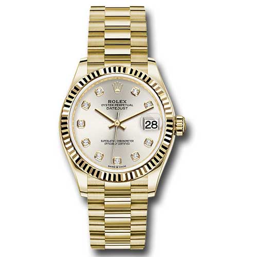 Rolex Datejust 31mm - Gold President Yellow Gold - Fluted Bezel