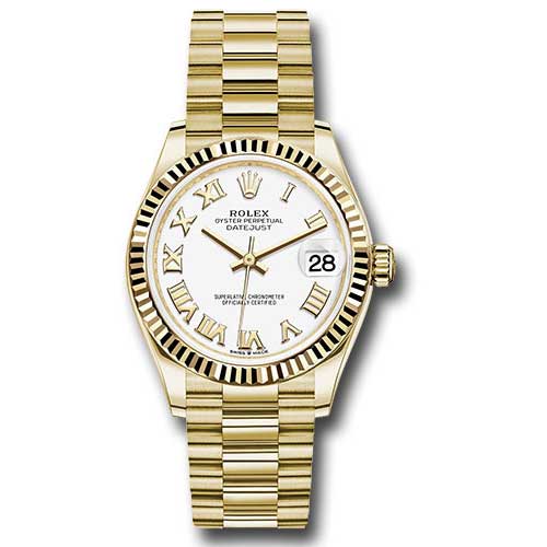 Rolex Datejust 31mm - Gold President Yellow Gold - Fluted Bezel