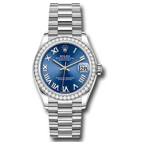 Rolex Datejust 31 - White Gold - Diamond Bezel - President Bracelet