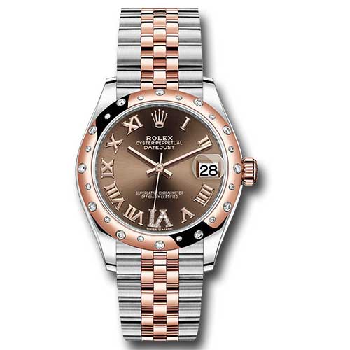 Rolex Datejust 31mm - Steel and Gold Pink Gold - 24 Dia Bezel