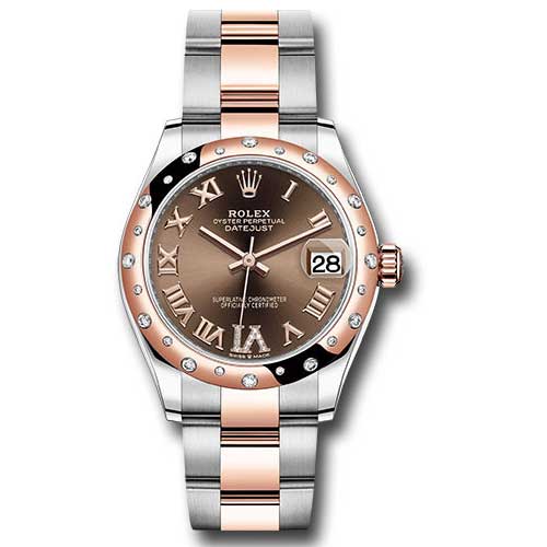 Rolex Datejust 31mm - Steel and Gold Pink Gold - 24 Dia Bezel - Oyster