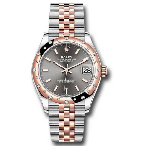 Rolex Datejust 31mm - Steel and Gold Pink Gold - 24 Dia Bezel