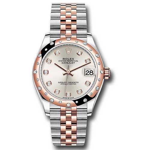 Rolex Datejust 31mm - Steel and Gold Pink Gold - 24 Dia Bezel