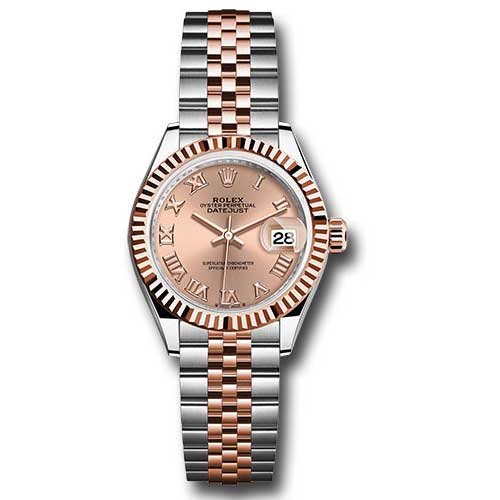 Rolex Datejust Lady - Steel and Gold Pink Gold - Fluted Bezel - Jubilee