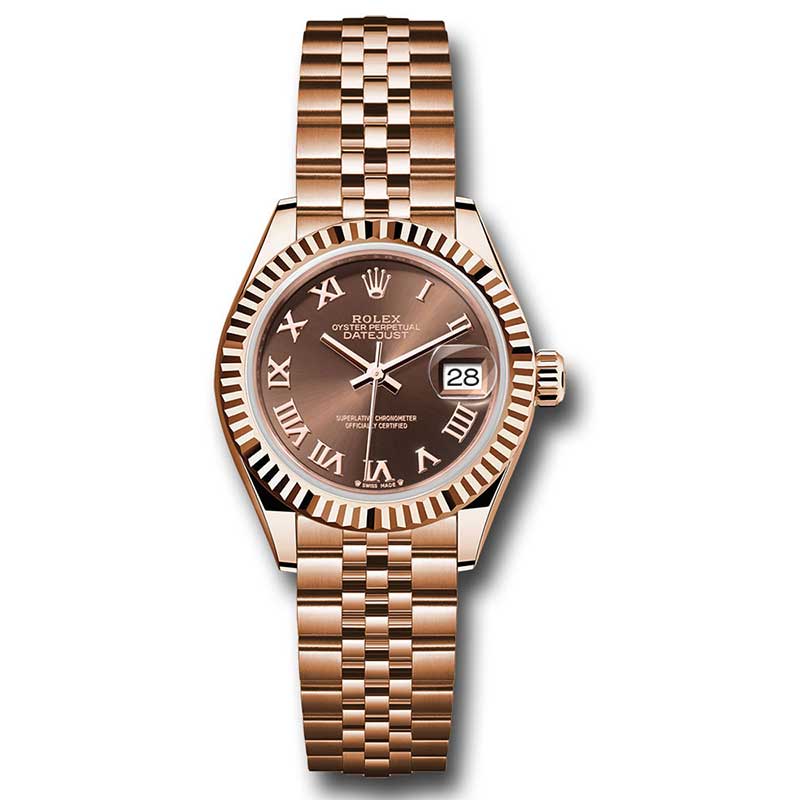 Rolex Lady Datejust 28 - Pink Gold - Fluted Bezel - Jubilee