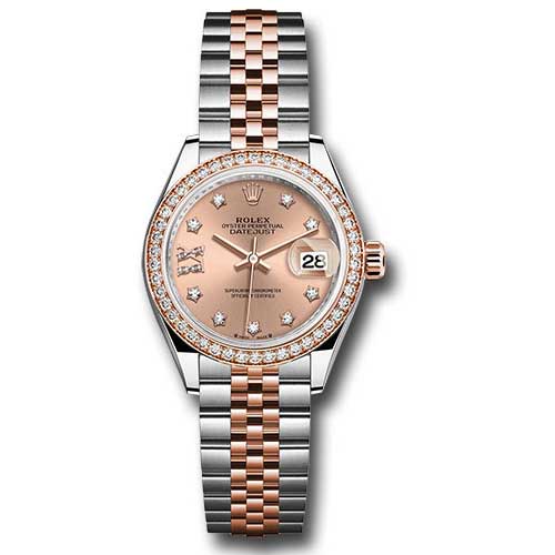 Rolex Lady Datejust 28 - Stainless Steel & Rose Gold - Diamond Bezel - Jubilee