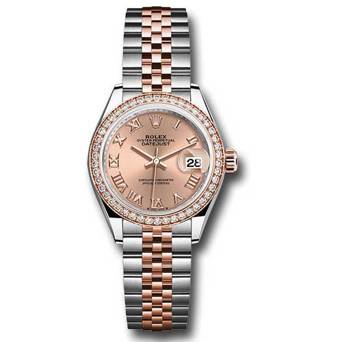 Rolex Lady Datejust 28 - Stainless Steel & Rose Gold - Diamond Bezel - Jubilee