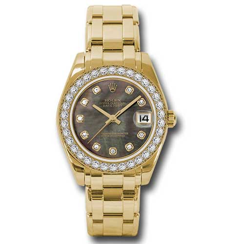 Rolex Datejust Lady Pearlmaster 34 - Yellow Gold - Diamond Bezel