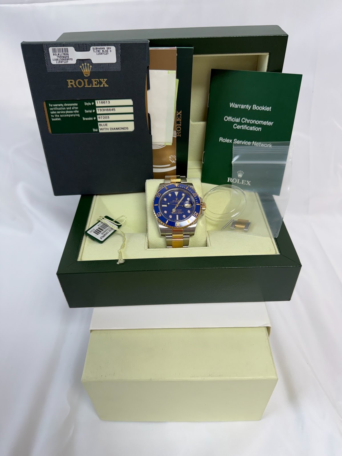 Rolex Submariner Date 40 SS/18k 116613LB Diamond