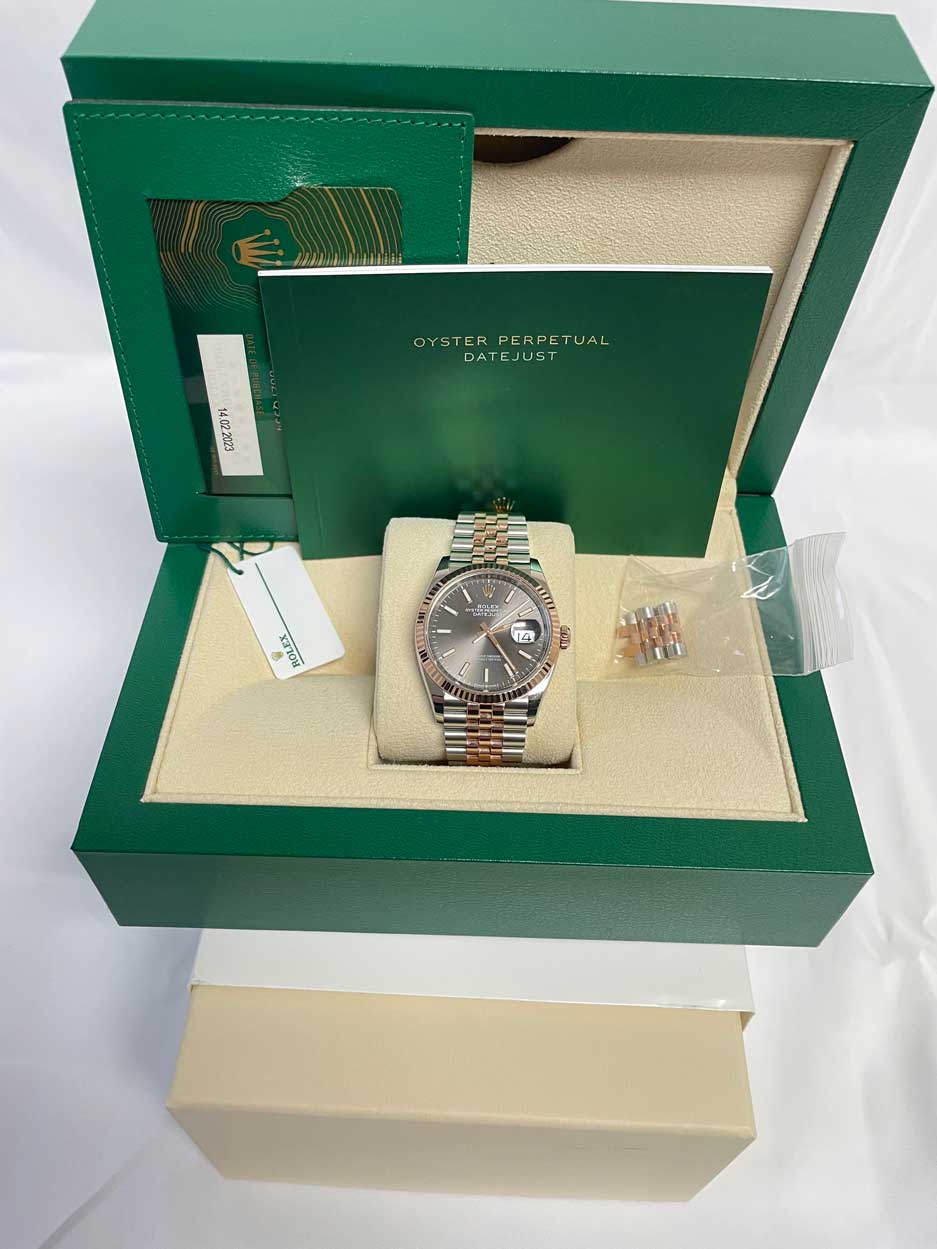 Rolex Datejust 36mm - Steel and Gold Pink Gold - Fluted Bezel - Jubilee