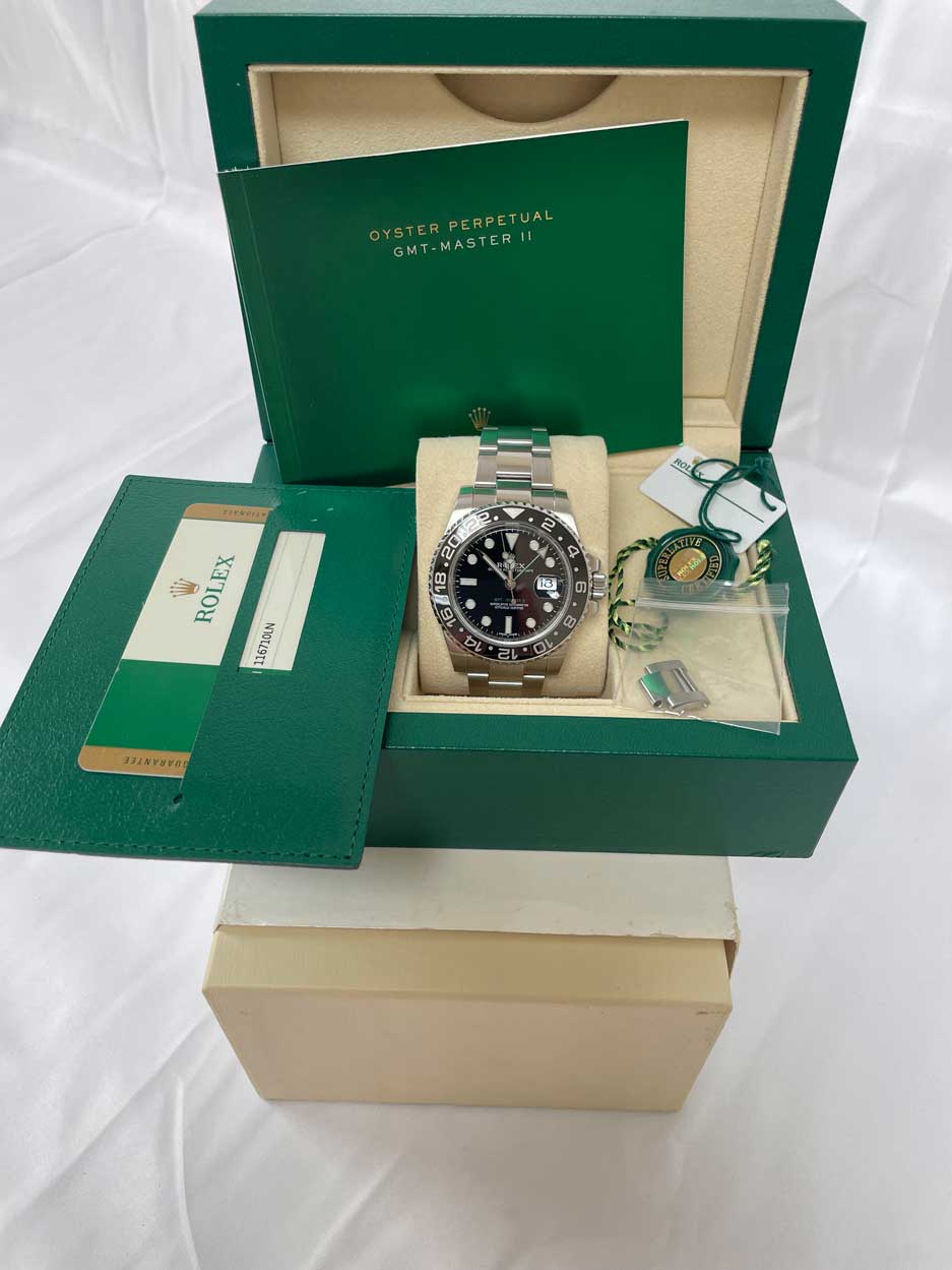 Rolex GMT-Master II Steel Green Arrow Blue Lume