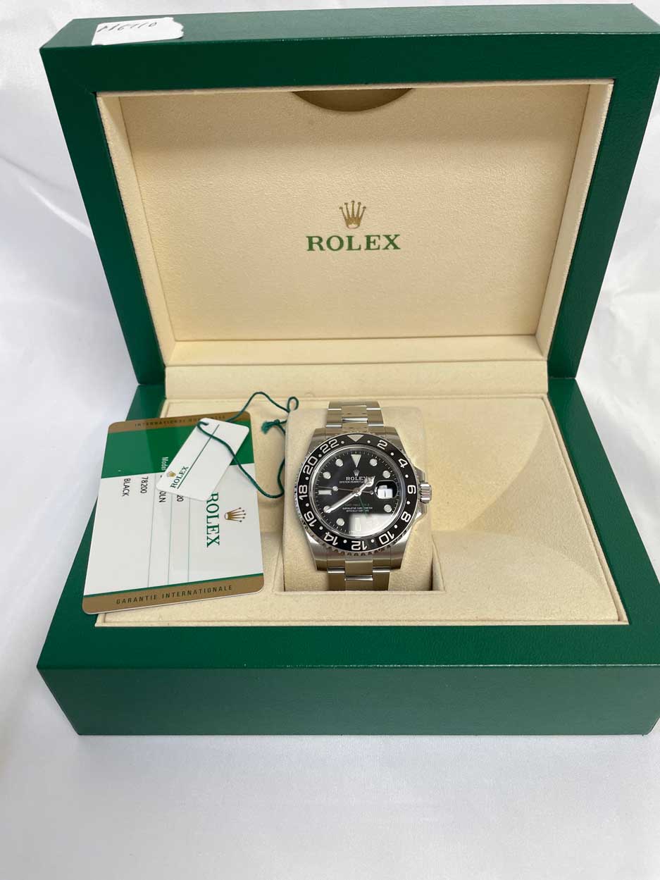 Rolex GMT-Master II Steel Green Arrow Blue Lume