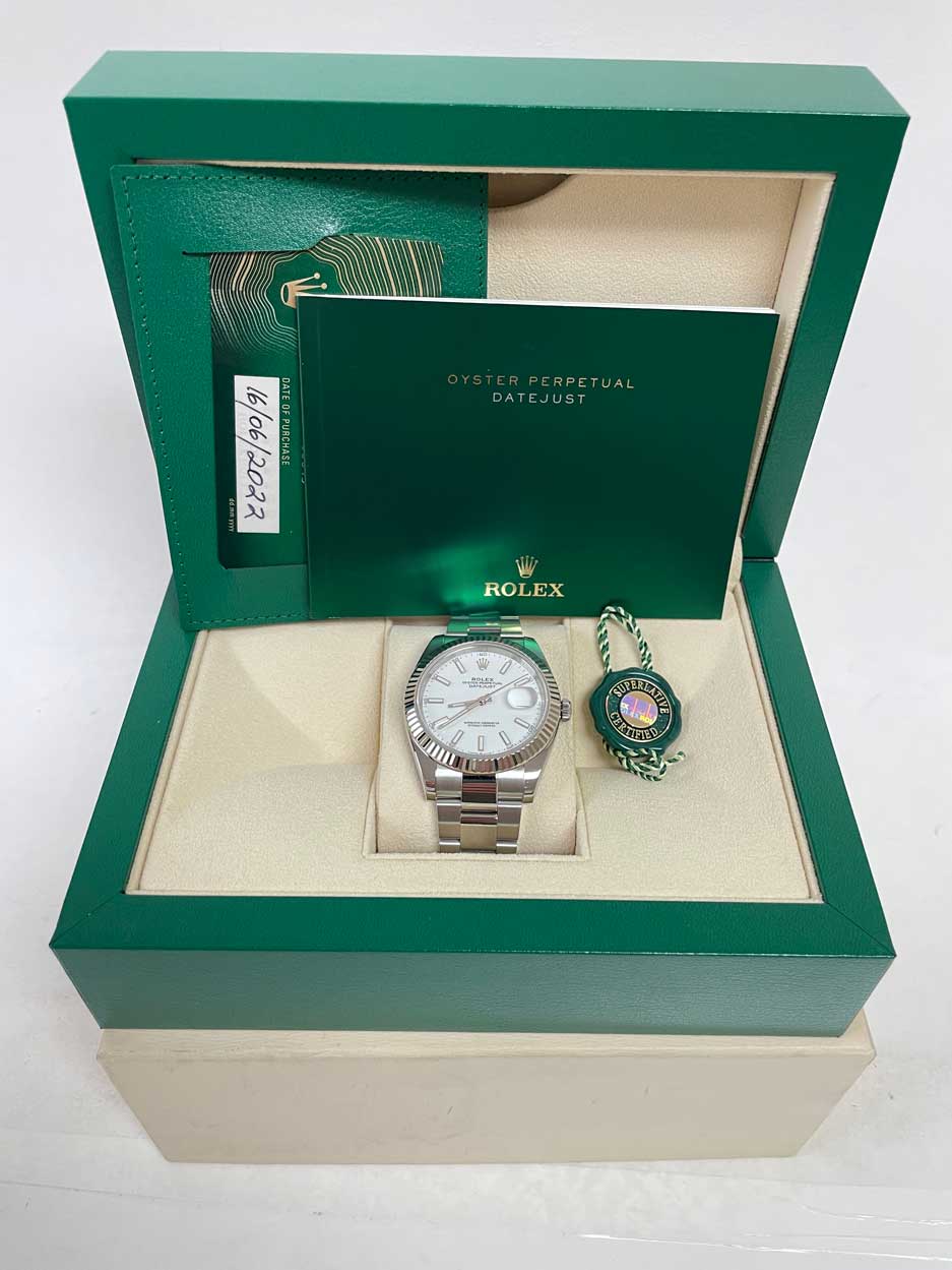 Rolex Datejust 41 Steel and White Gold - Fluted Bezel - Oyster 126334