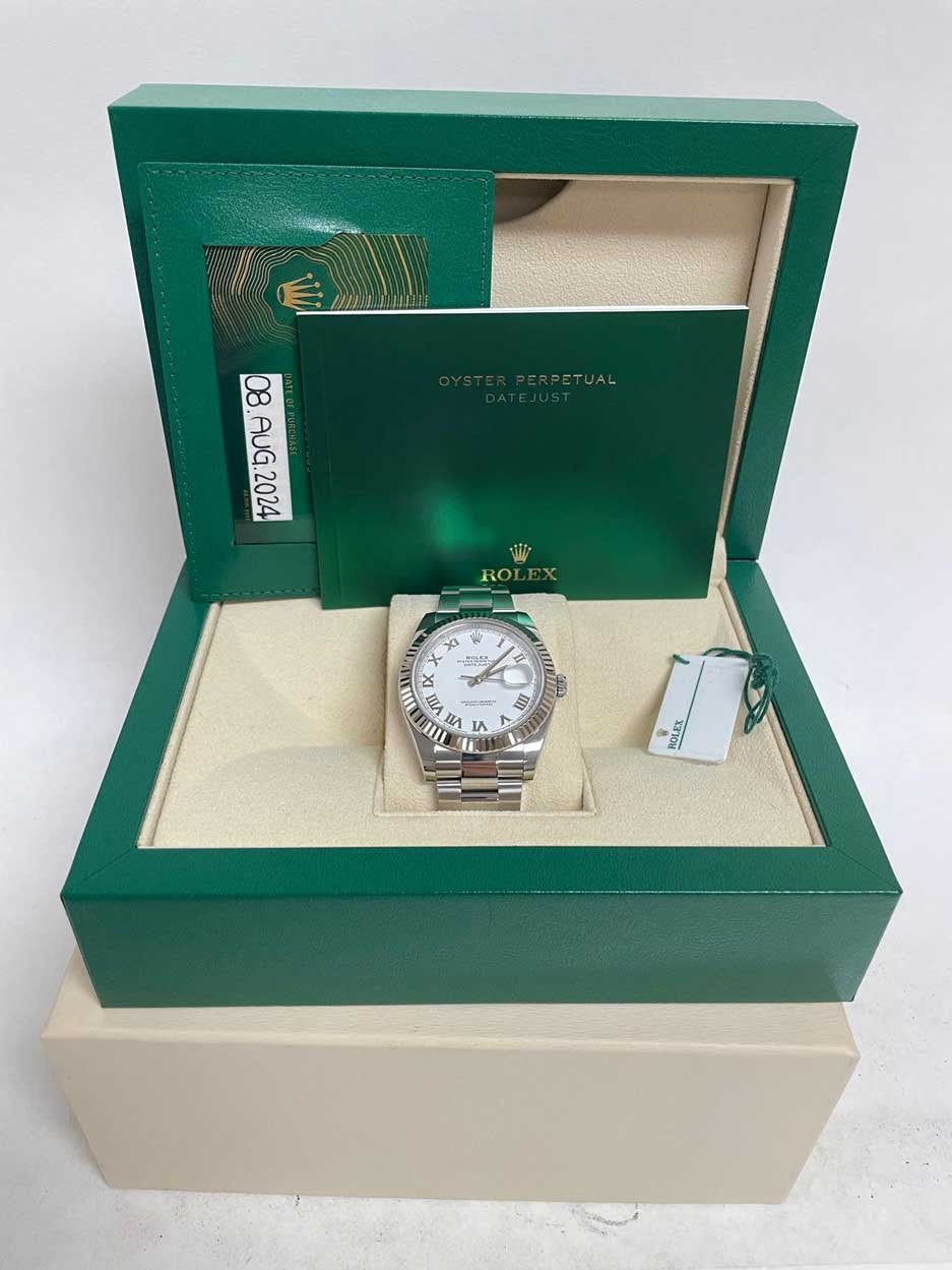 Rolex Datejust 41 Steel and White Gold - Fluted Bezel - Oyster 126334
