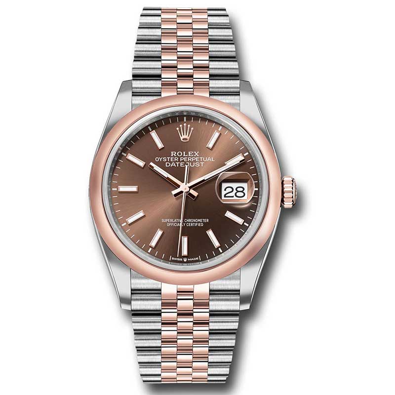 Rolex Datejust 36mm - Steel and Gold Pink Gold - Domed Bezel - Jubilee