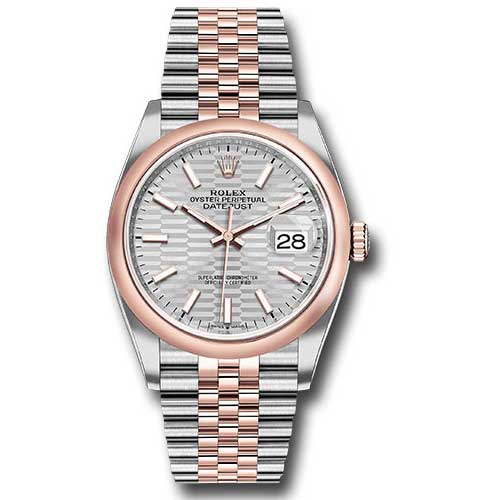 Rolex Datejust 36mm - Steel and Gold Pink Gold - Domed Bezel - Jubilee