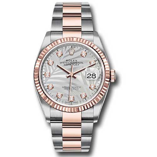 Rolex Datejust 36mm - Steel and Gold Pink Gold - Fluted Bezel - Oyster