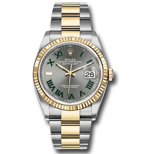 Rolex Datejust 36mm - Steel and Gold Yellow Gold - Fluted Bezel - Oyster