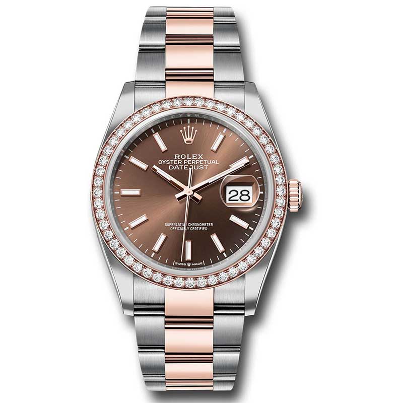 Rolex Datejust 36mm - Steel and Rose Gold - Diamond Bezel - Oyster