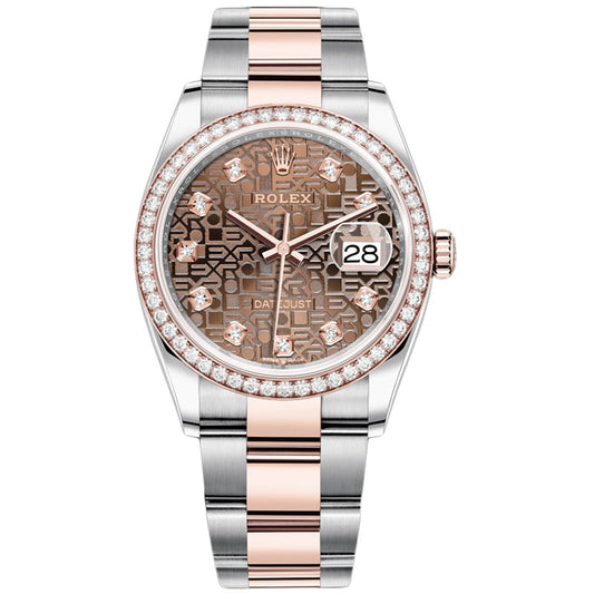 Rolex Datejust 36mm - Steel and Rose Gold - Diamond Bezel - Oyster