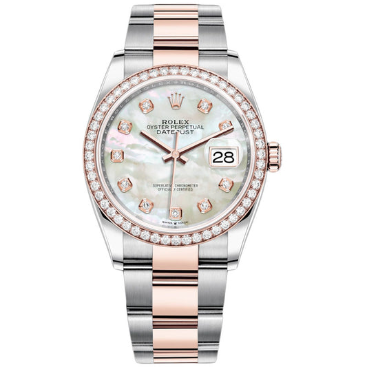 Rolex Datejust 36mm - Steel and Rose Gold - Diamond Bezel - Oyster