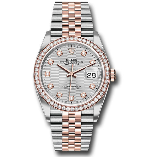 Rolex Datejust 36mm - Steel and Rose Gold - Diamond Bezel - Jubilee