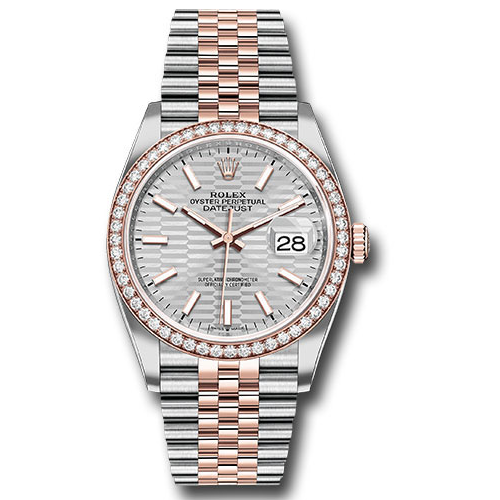 Rolex Datejust 36mm - Steel and Rose Gold - Diamond Bezel - Jubilee