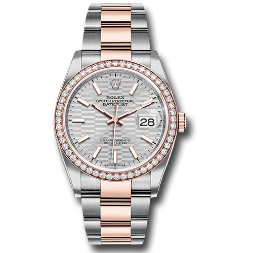 Rolex Datejust 36mm - Steel and Rose Gold - Diamond Bezel - Oyster