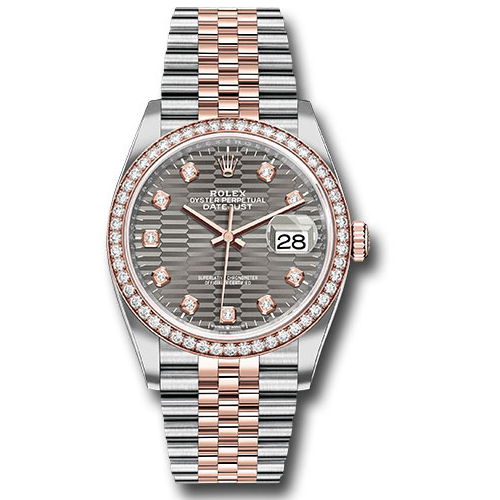 Rolex Datejust 36mm - Steel and Rose Gold - Diamond Bezel - Jubilee