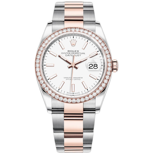 Rolex Datejust 36mm - Steel and Rose Gold - Diamond Bezel - Oyster