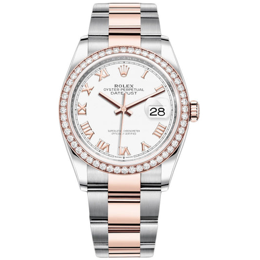 Rolex Datejust 36mm - Steel and Rose Gold - Diamond Bezel - Oyster