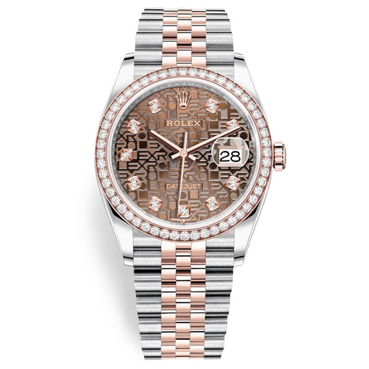 Rolex Datejust 36mm - Steel and Rose Gold - Diamond Bezel - Jubilee