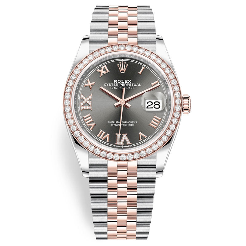 Rolex Datejust 36mm - Steel and Rose Gold - Diamond Bezel - Jubilee